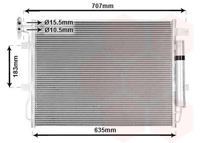 Air conditioner condenser Land Rover: 02015703 Van Wezel AC Condenser