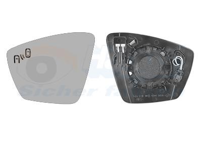 7643835 Van Wezel Wing mirror glass, left