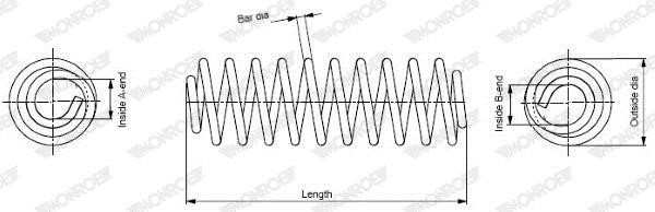 Monroe SP3424 Suspension spring front SP3424