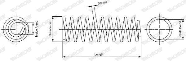 Monroe SP3447 Front coil spring SP3447 SP3447 Monroe Front coil spring
