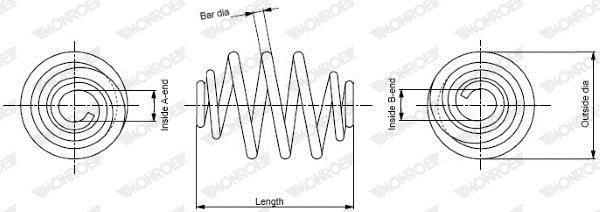 Rear coil spring Monroe SP3928