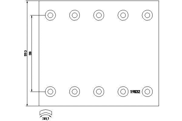 Textar 1903242 Friction lining for brake pads 1903242 1903242 Textar Friction lining for brake pads