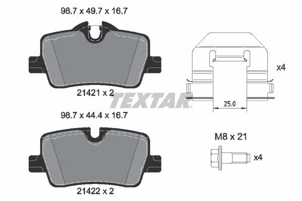 Textar 2142101 Brake Pad Set, disc brake 2142101
