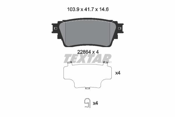 Textar 2286401 Rear disc brake pads, set 2286401