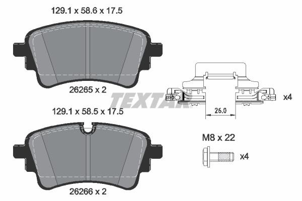 Textar 2626501 Brake Pad Set, disc brake 2626501