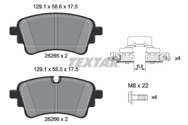 Textar 2626503 Brake Pad Set, disc brake 2626503