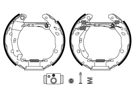 Textar 84083200 Brake shoes with cylinders, set 84083200