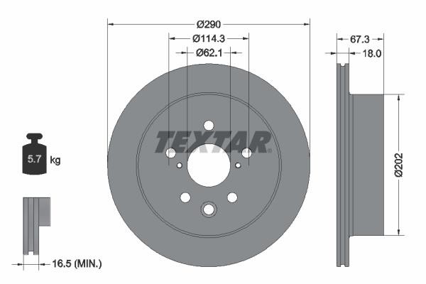 Textar 92334403 Brake disc 92334403 92334403 Textar Brake disc