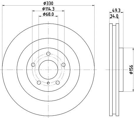 Brake rotor Infiniti Q50: 92336003 Textar Brake disc