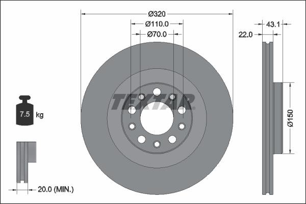 Brake discs Alfa Romeo: 92337803 Textar Brake disc