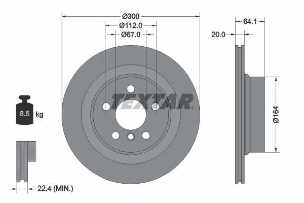 Brake discs BMW 2 series: 92326905 Textar Brake disc