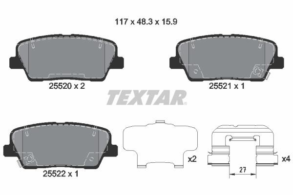 Textar 2552008 Brake Pad Set, disc brake 2552008