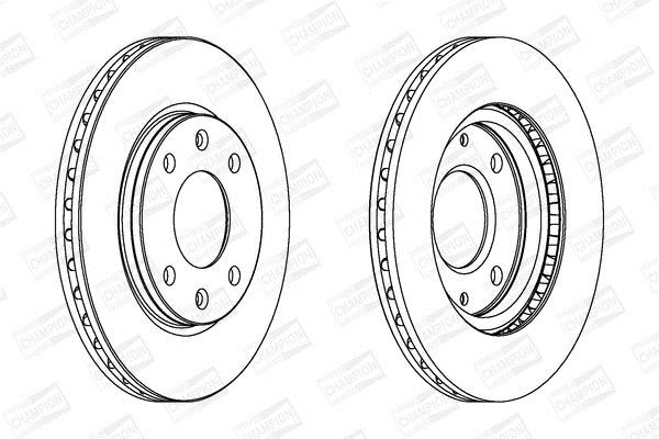 Champion 561409CH Front brake disc ventilated 561409CH