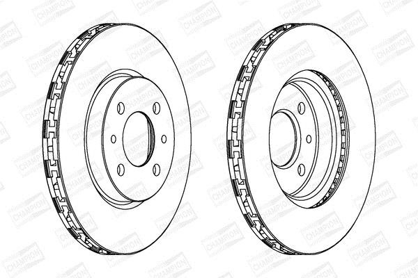 Champion 562178CH Front brake disc ventilated 562178CH
