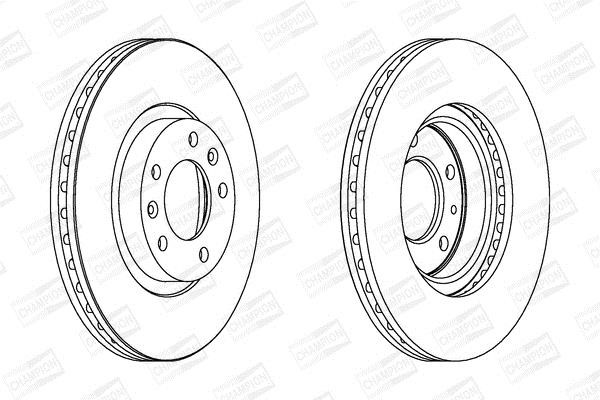 Champion 562126CH Front brake disc ventilated 562126CH