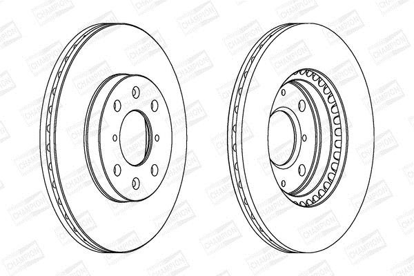 Champion 562456CH Front brake disc ventilated 562456CH