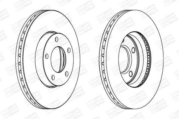 Front brake disc ventilated Champion 563028CH