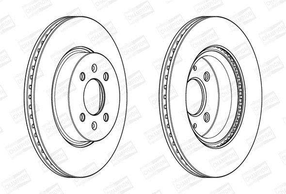 Champion 562944CH Front brake disc ventilated 562944CH