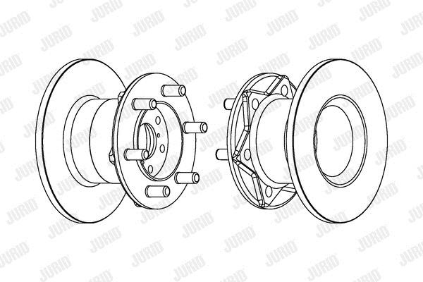 Jurid/Bendix 561612J Unventilated front brake disc 561612J