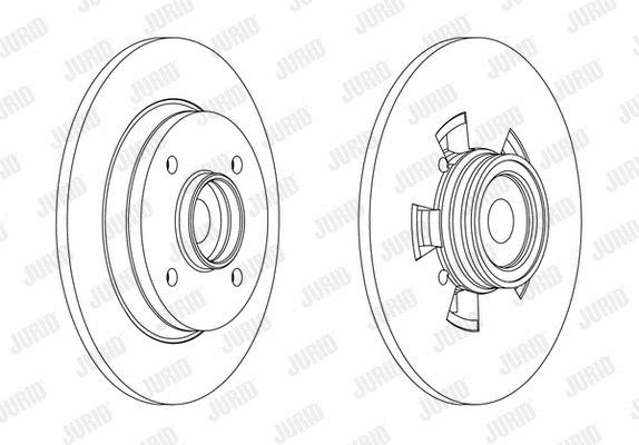 Jurid/Bendix 562450J Rear brake disc, non-ventilated 562450J