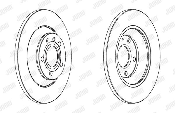 Jurid/Bendix 562504JC Rear brake disc, non-ventilated 562504JC