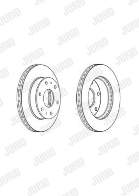 Front brake disc ventilated Jurid&#x2F;Bendix 562861JC