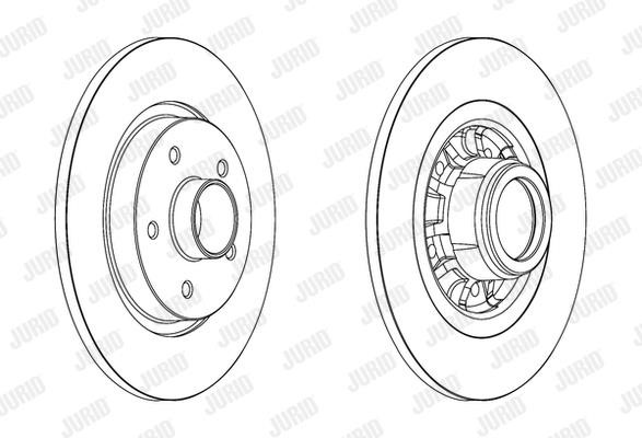 Jurid/Bendix 562609J-1 Rear brake disc, non-ventilated 562609J1