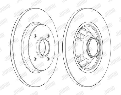 Jurid/Bendix 562611J-1 Rear brake disc, non-ventilated 562611J1