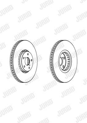 Jurid/Bendix 562949JC1 Front brake disc ventilated 562949JC1