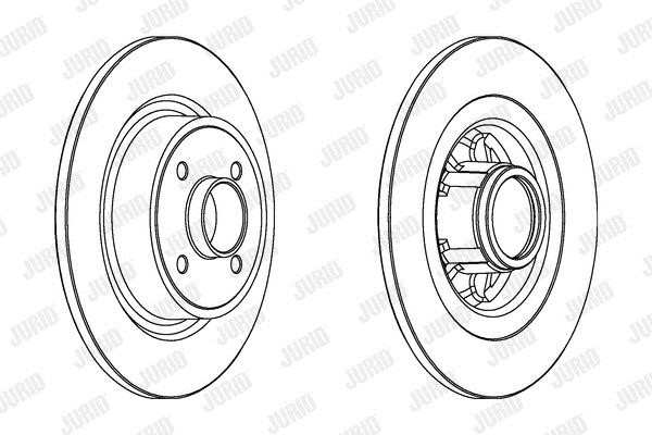 Jurid/Bendix 563035JC1 Rear brake disc, non-ventilated 563035JC1