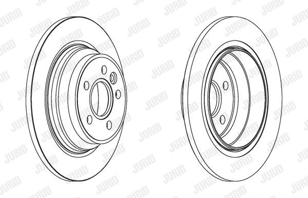 Jurid/Bendix 563079JC Rear brake disc, non-ventilated 563079JC