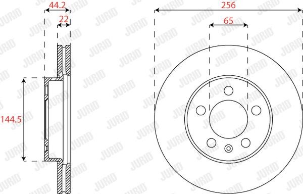 Jurid/Bendix 563227JC Front brake disc ventilated 563227JC