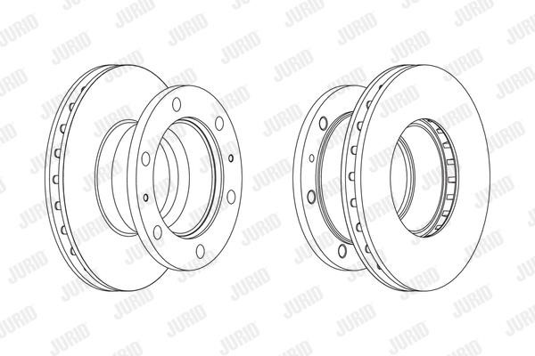 Jurid/Bendix 569268J Front brake disc ventilated 569268J