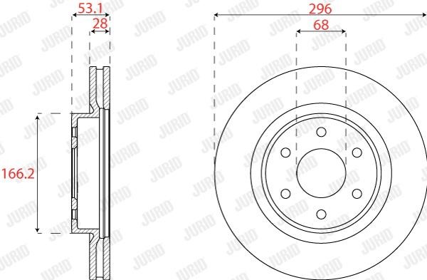 Jurid/Bendix 563290JC Front brake disc ventilated 563290JC