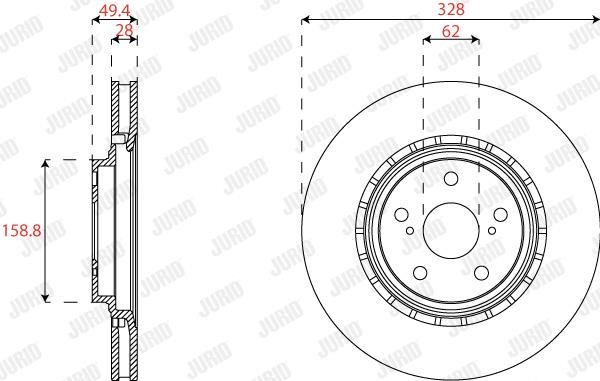 Jurid/Bendix 563460JC Front brake disc ventilated 563460JC