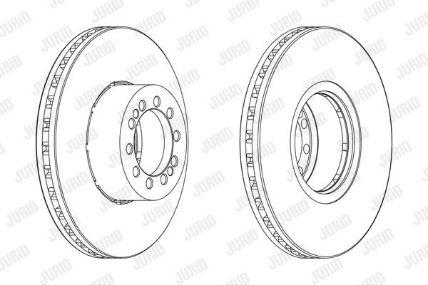 Jurid/Bendix 569115J Front brake disc ventilated 569115J