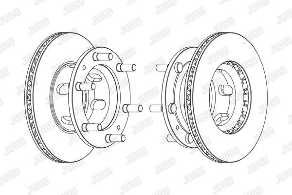 Jurid/Bendix 569124J Front brake disc ventilated 569124J