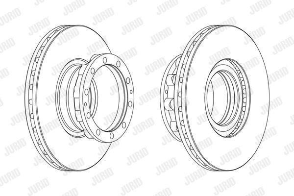 Jurid/Bendix 569133J Rear ventilated brake disc 569133J