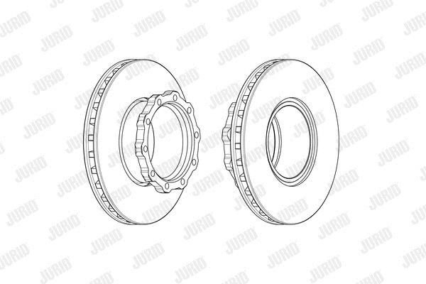 Jurid/Bendix 569174J Rear ventilated brake disc 569174J