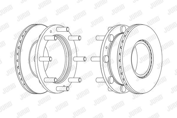 Jurid/Bendix 569188J Rear ventilated brake disc 569188J