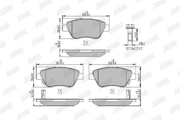 Jurid/Bendix 573652J Brake pad set 573652J 573652J Jurid/Bendix Brake pad set
