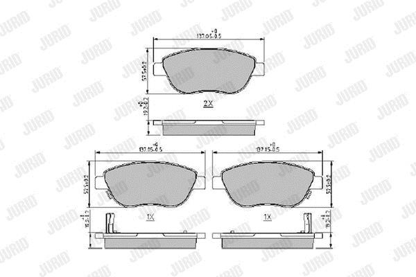Jurid/Bendix 573446J Brake pad set 573446J 573446J Jurid/Bendix Brake pad set