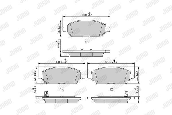 Brake pad Opel Karl: 573805J Jurid/Bendix Brake pad set