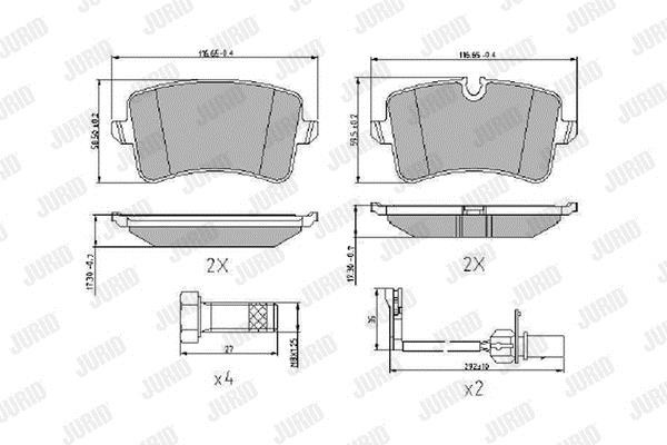 Jurid/Bendix 573945J Brake Pad Set, disc brake 573945J