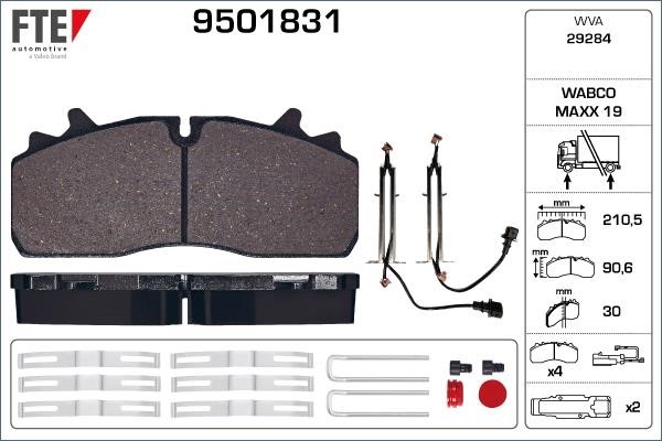 FTE 9501831 Brake Pad Set, disc brake 9501831