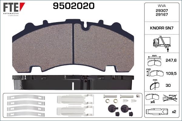 FTE 9502020 Brake Pad Set, disc brake 9502020