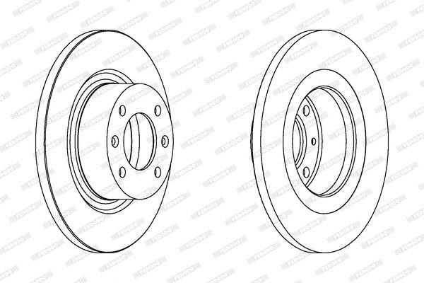 Ferodo DDF1157C Rear brake disc, non-ventilated DDF1157C