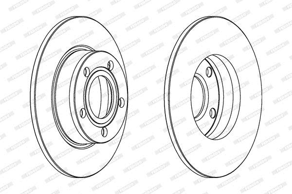 Rear solid brake disc Ferodo DDF1177C