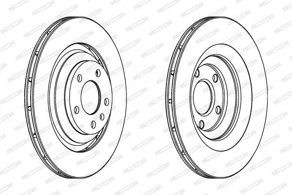 Ferodo DDF1240C Rear ventilated brake disc DDF1240C