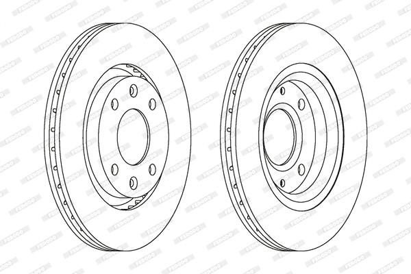 Front vented brake disc Ferodo DDF1140C